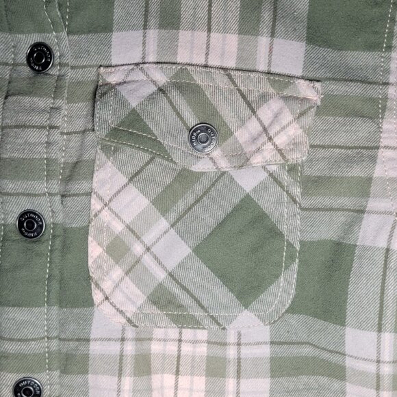 Bass Pro Shops Outdoor Kids Youth Pink and Green Plaid Snap Jacket Size Large - Picture 6 of 16